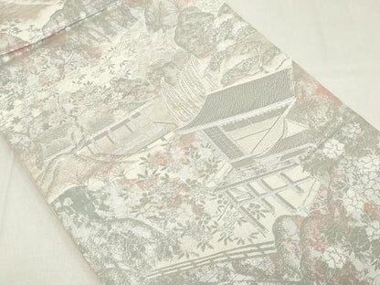 平和屋着物◎六通柄袋帯 彩京錦 プラチナ箔二重引 風景文 正絹 逸品 DAAZ8145cd