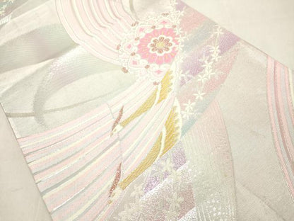 平和屋着物◎六通柄袋帯 唐織 正倉院孔雀花文 金銀糸 正絹 逸品 DAAZ8202cd