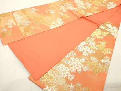 平和屋着物◎六通柄袋帯 春秋競花紋 金銀糸 正絹 逸品 DAAZ8216cd