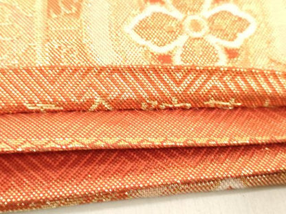 平和屋着物◎佐賀錦 全通柄袋帯 道長双鳥花文 金糸 正絹 逸品 DAAZ8229cd