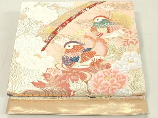 平和屋着物●西陣　美術工芸　秀悦　六通柄袋帯　唐織　蜀江華文様　共箱付き　正絹　逸品　DABE1276op 平和屋着物○六通柄袋帯 唐織 蜀江花文 金糸 正絹 逸品 DABE6192cmの