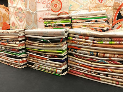 平和屋着物■袋帯 西陣 まとめて100点 鳳凰 向かい鶴 蝶 風景 更紗 花柄 正倉院 宝相華 佐賀錦 金銀糸 など 未使用品あり 全て正絹 mmm953