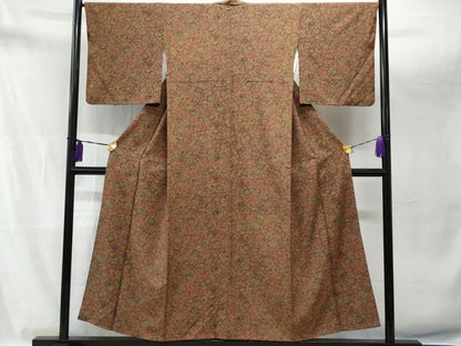 平和屋着物■上質な小紋　菊唐草文　正絹　逸品　CABA7612fb