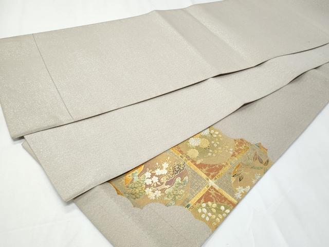 平和屋着物◎太鼓柄袋帯　綴れ　天井花丸文　金銀彩　正絹　逸品　CABA7693fb