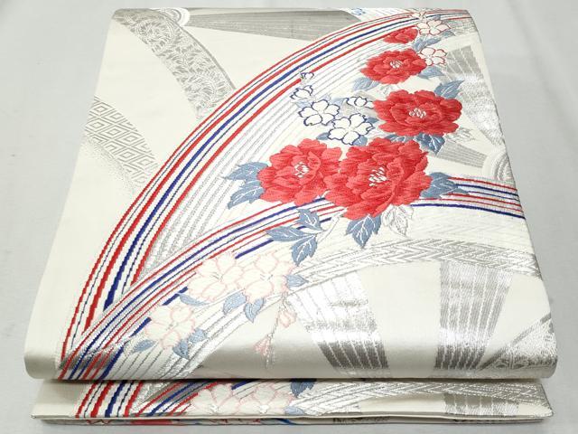 平和屋着物◎六通柄袋帯　唐織　草花文　金銀糸　正絹　逸品　CABA7688fb