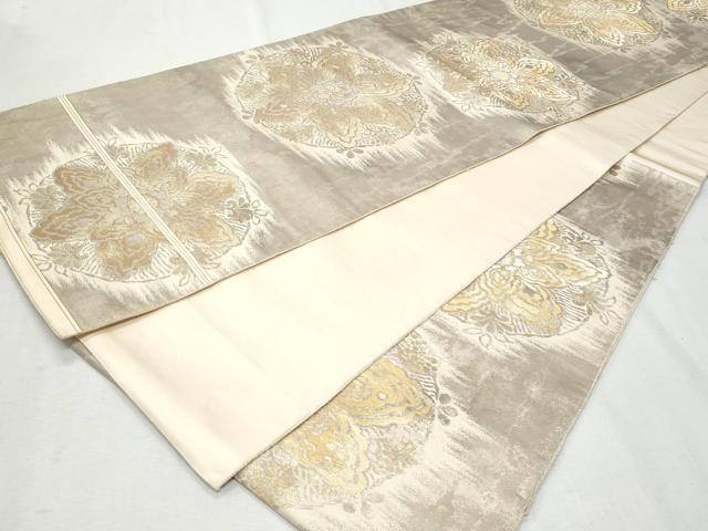 平和屋着物◎六通柄袋帯　正倉院花文　金銀糸　正絹　逸品　CABA7669fb