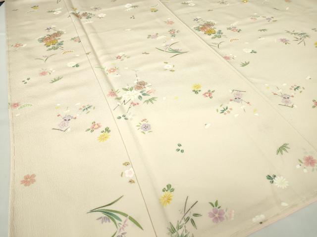 平和屋着物●上質な小紋　吉祥花文　金彩　正絹　逸品　未使用　DAAY9512az