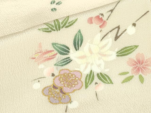 平和屋着物●上質な小紋　吉祥花文　金彩　正絹　逸品　未使用　DAAY9512az