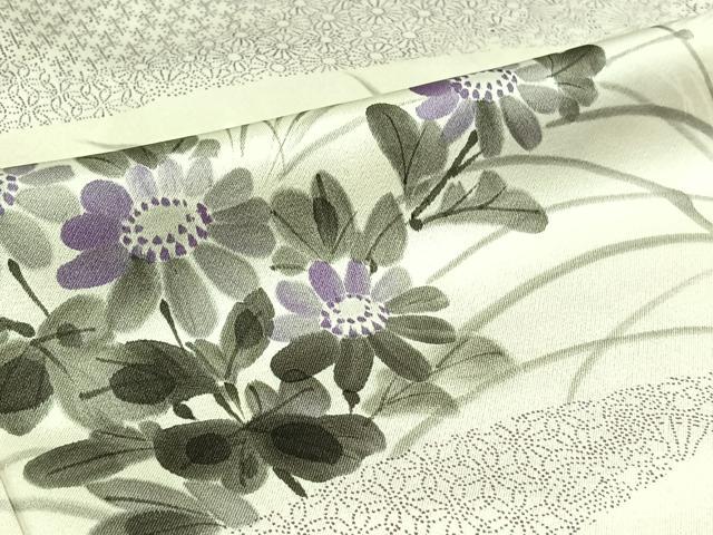 平和屋着物▽訪問着 単衣 作家物 手描き 地紙花文 正絹 逸品 AABD9427jh