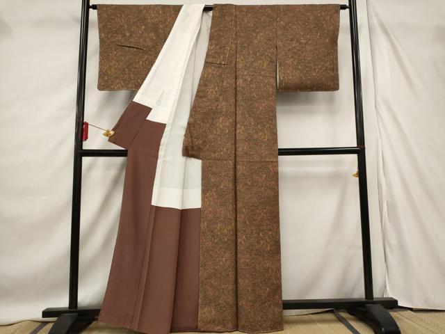平和屋着物■上質な小紋　樹林文　正絹　逸品　未使用　AABD9493st