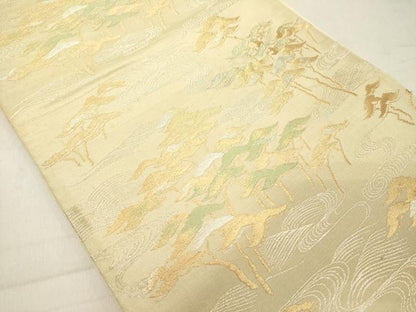 平和屋着物◎六通柄袋帯 浜松文 金銀糸 正絹 逸品 DAAZ8379cd