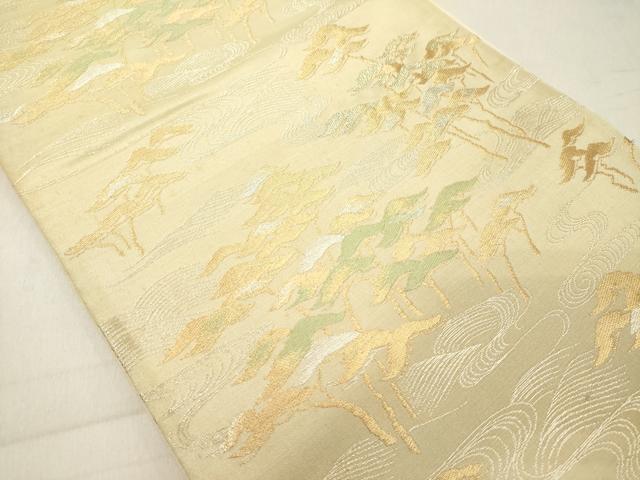 平和屋着物◎六通柄袋帯 浜松文 金銀糸 正絹 逸品 DAAZ8379cd
