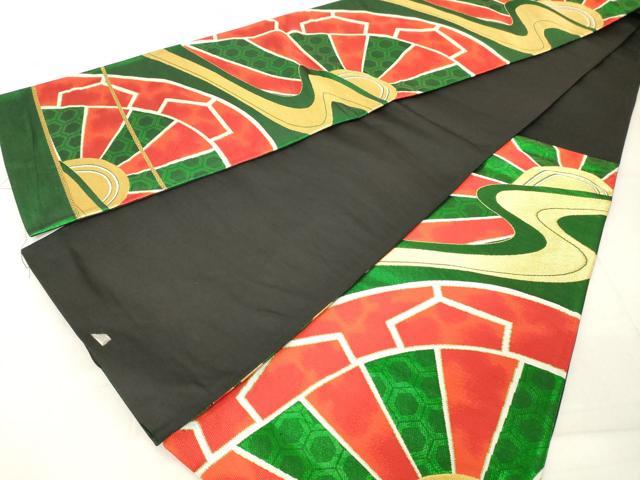 平和屋着物◎六通柄袋帯 片輪車文 金糸 正絹 逸品 DAAZ8398cd