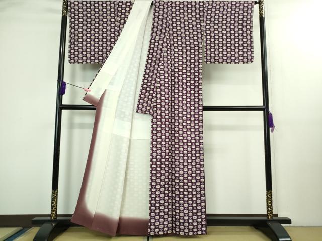 平和屋本店●極上　岩手の匠　草紫堂　南部絞り　紫根染　紬　正絹　反端付き　逸品　未使用　DZAA5090kh6