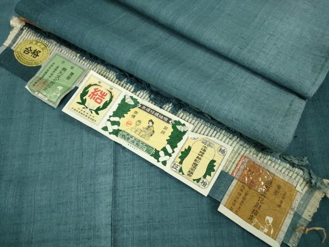 平和屋本店▽極上 本場結城紬 重要無形文化財 単衣 奥順謹製 間道 証紙付き 逸品 DZAA5771kh6