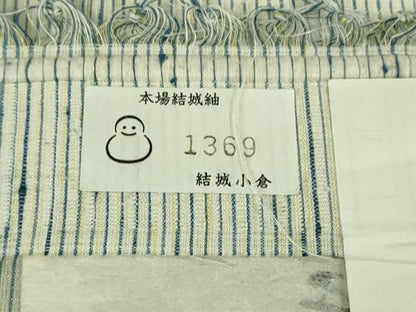 平和屋本店＊希少　夏物　本場結城紬　重要無形文化財　小倉太々　伝統工芸士　大久保雅道　藍染　醗酵建　証紙付き　逸品　DZAA4267kh6