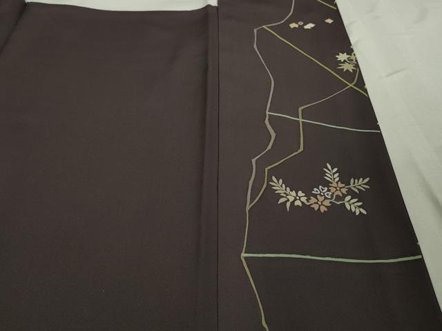 平和屋本店●極上　創業460年・千總　訪問着　刺繍　立波花文　滅紫色地　逸品　DZAA4224kh6