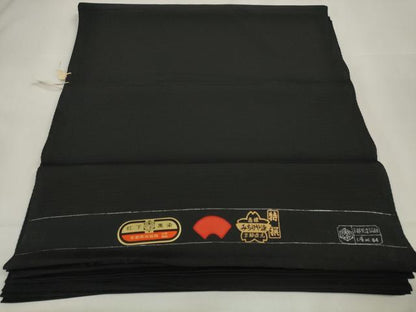 平和屋着物＊夏物 黒紋付 黒反物 着尺 絽 みちりや染 紅下黒染 逸品 未使用 DAAV8439zzz