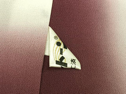 平和屋着物●上質な小紋 変わり間道 似せ紫色地 正絹 逸品 AABD9822ph