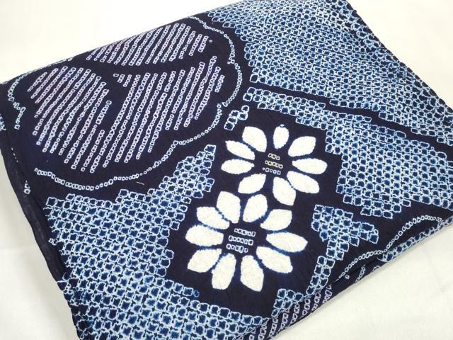 平和屋本店∴極上 夏物 浴衣 有松鳴海絞り 反物 着尺 枝花 綿 逸品 未使用 DZAA11567kh6