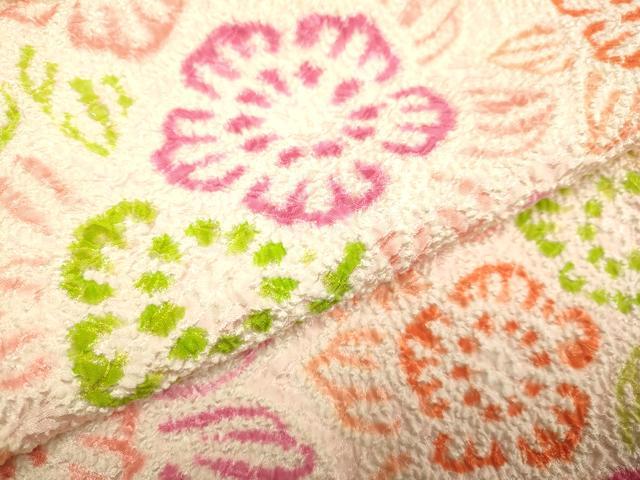 平和屋本店[]極上　七五三　女の子　3歳　祝着　三つ身　総絞り　草花文　逸品　未使用　DZAB3242kh6