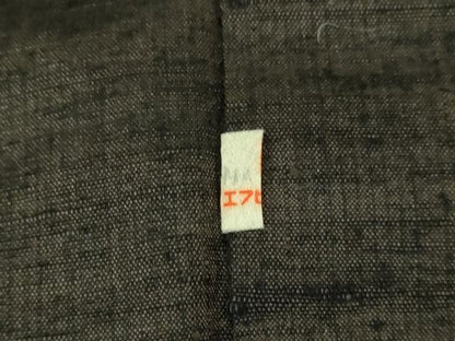 平和屋本店●極上 男性 紬 アンサンブル キングサイズ 長羽織 濃い赤墨色 逸品 DZAB3407kh6