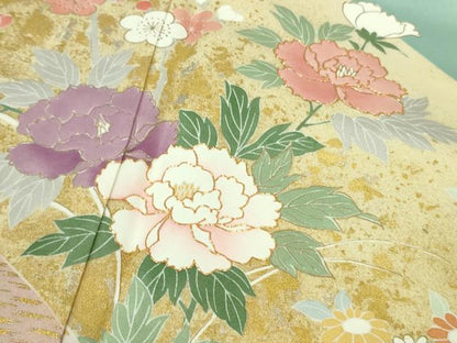 平和屋本店●極上　創業460年・千總　訪問着　駒刺繍　吉祥花文　暈し染め　秘色色地　金彩　逸品　未使用　DZAA4115kh6