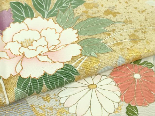 平和屋本店●極上　創業460年・千總　訪問着　駒刺繍　吉祥花文　暈し染め　秘色色地　金彩　逸品　未使用　DZAA4115kh6