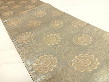 平和屋着物◎両面六通柄袋帯 唐織 立波花蝶文 金糸 正絹 逸品 AABD5730yx