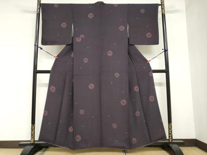 平和屋着物●上質な小紋　絞り　舞花文　さが美扱い　正絹　逸品　未使用　DAAZ7448ud