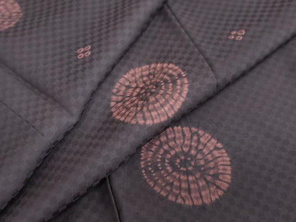 平和屋着物●上質な小紋　絞り　舞花文　さが美扱い　正絹　逸品　未使用　DAAZ7448ud