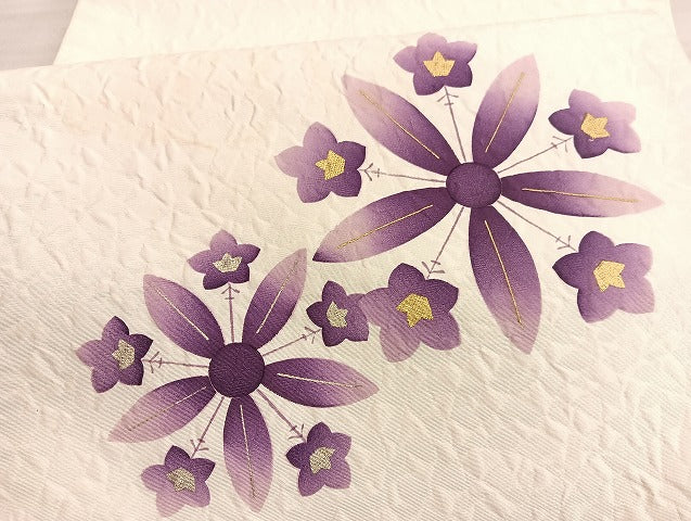 平和屋着物●太鼓柄袋帯　ふくれ織　草花文　金銀彩　正絹　逸品　BAAV8905hv