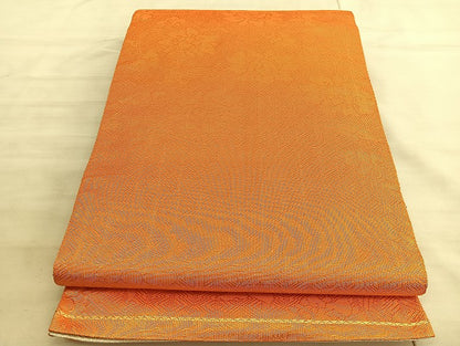 平和屋着物◎佐賀錦　両面　全通柄袋帯　鳳凰花文　銀糸　正絹　逸品　BAAV8903hv