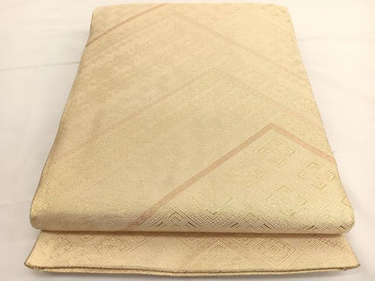 平和屋着物◎佐賀錦　六通柄袋帯　菱文様　金糸　正絹　逸品　BAAV8885hv