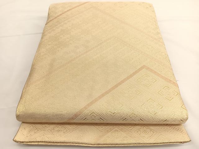平和屋着物◎佐賀錦　六通柄袋帯　菱文様　金糸　正絹　逸品　BAAV8885hv