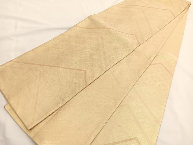 平和屋着物◎佐賀錦　六通柄袋帯　菱文様　金糸　正絹　逸品　BAAV8885hv