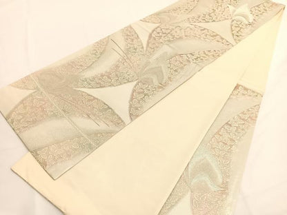 平和屋着物◎六通柄袋帯　舞蝶文　金銀糸　正絹　逸品　BAAV9463hv