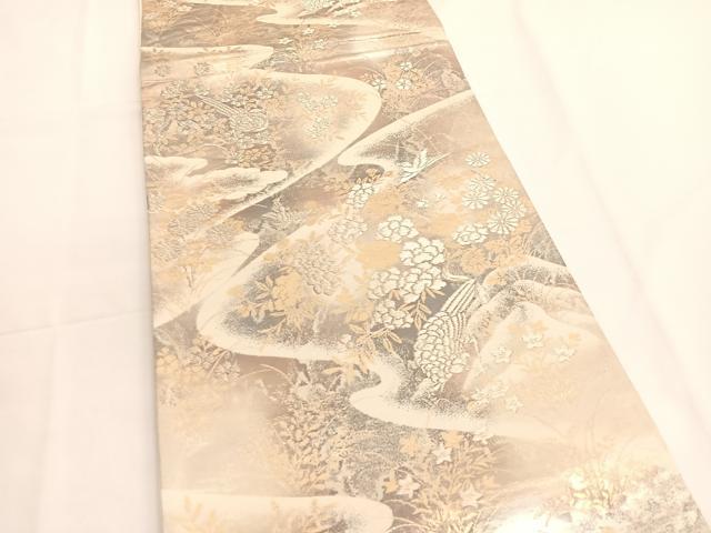 平和屋着物◎六通柄袋帯　京洛錦　花鳥文　金銀糸　二重引箔　正絹　逸品　BAAV9532hv