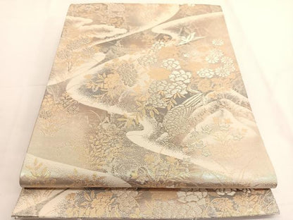 平和屋着物◎六通柄袋帯　京洛錦　花鳥文　金銀糸　二重引箔　正絹　逸品　BAAV9532hv