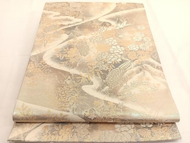 平和屋着物◎六通柄袋帯　京洛錦　花鳥文　金銀糸　二重引箔　正絹　逸品　BAAV9532hv