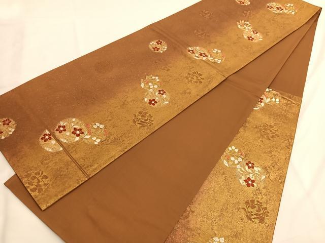 平和屋着物◎六通柄袋帯 唐織 花丸文 金糸 引箔 正絹 逸品 BAAV9581hv
