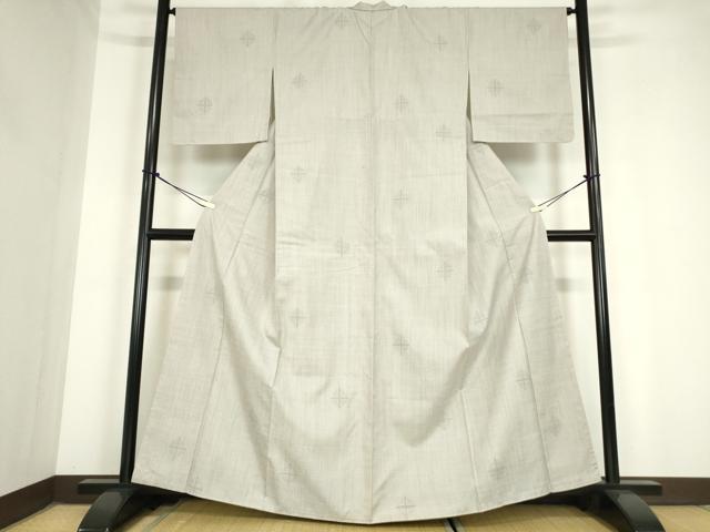平和屋着物●結城紬　菱文　80亀甲　背抜き仕立て　正絹　逸品　DAAY9622az