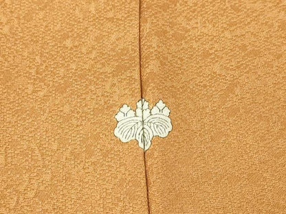 平和屋着物●上質な色無地　霞地紋　枇杷茶色　正絹　逸品　DAAY9638az