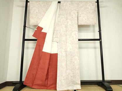 平和屋着物●上質な紬　花尽くし　正絹　逸品　DAAY9668az