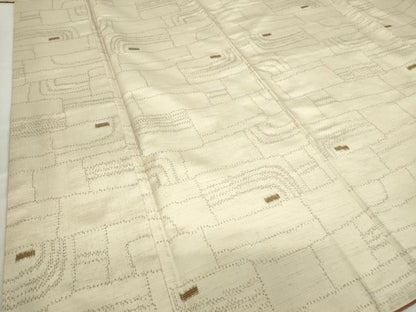 平和屋着物●上質な紬　幾何学文　正絹　逸品　DAAY9665az