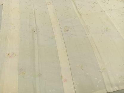 平和屋着物●長襦袢 無双仕立て 舞花文 暈し染め 金彩 正絹 逸品 AABD8598fy