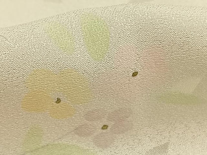 平和屋着物●長襦袢 無双仕立て 舞花文 暈し染め 金彩 正絹 逸品 AABD8598fy