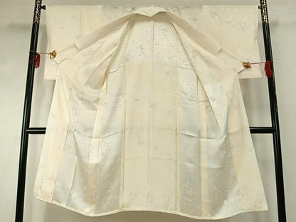 平和屋着物●長襦袢 無双仕立て 舞花文 暈し染め 金彩 正絹 逸品 AABD8598fy