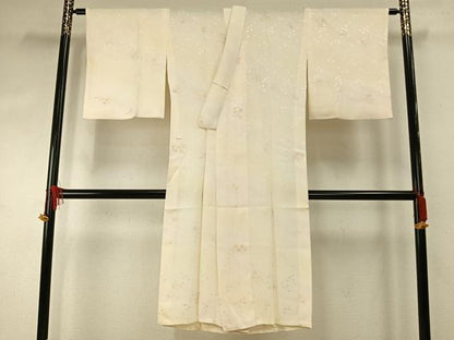 平和屋着物●長襦袢 無双仕立て 舞花文 暈し染め 金彩 正絹 逸品 AABD8598fy