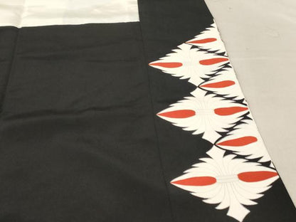 平和屋着物■豪華黒留袖　駒刺繍　菱繋ぎ　正絹　逸品　AABD9553st